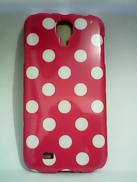 Capinha Para Samsung Galaxy s4 TPU de poá rosa e branco 04